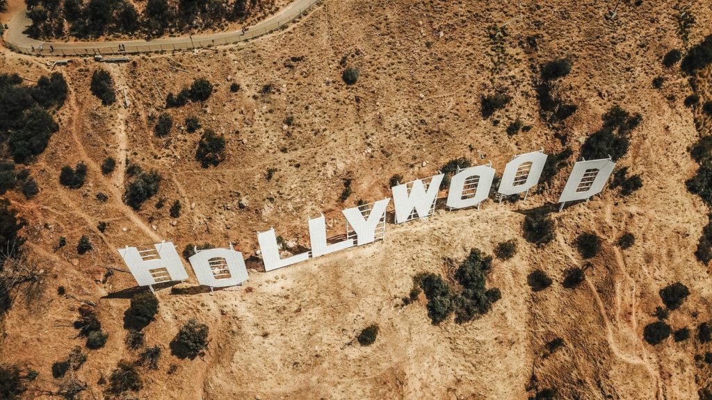 aerial photography of Hollywood sign