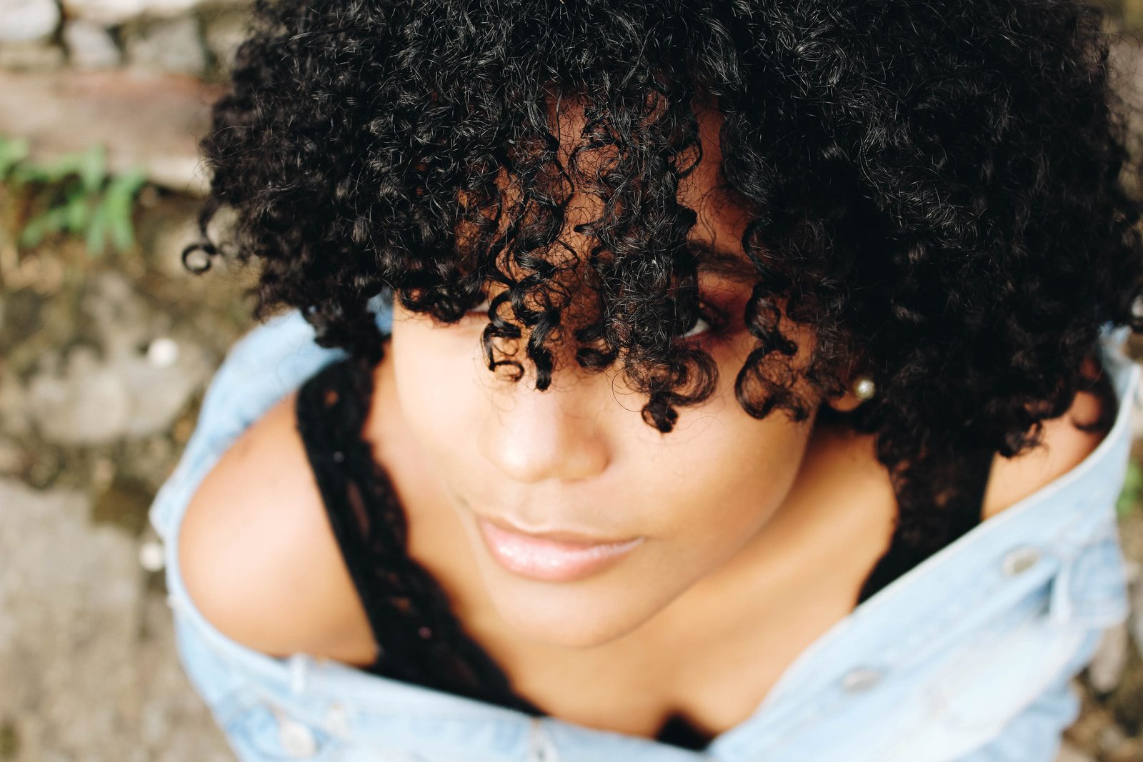 woman with curly healthier hair